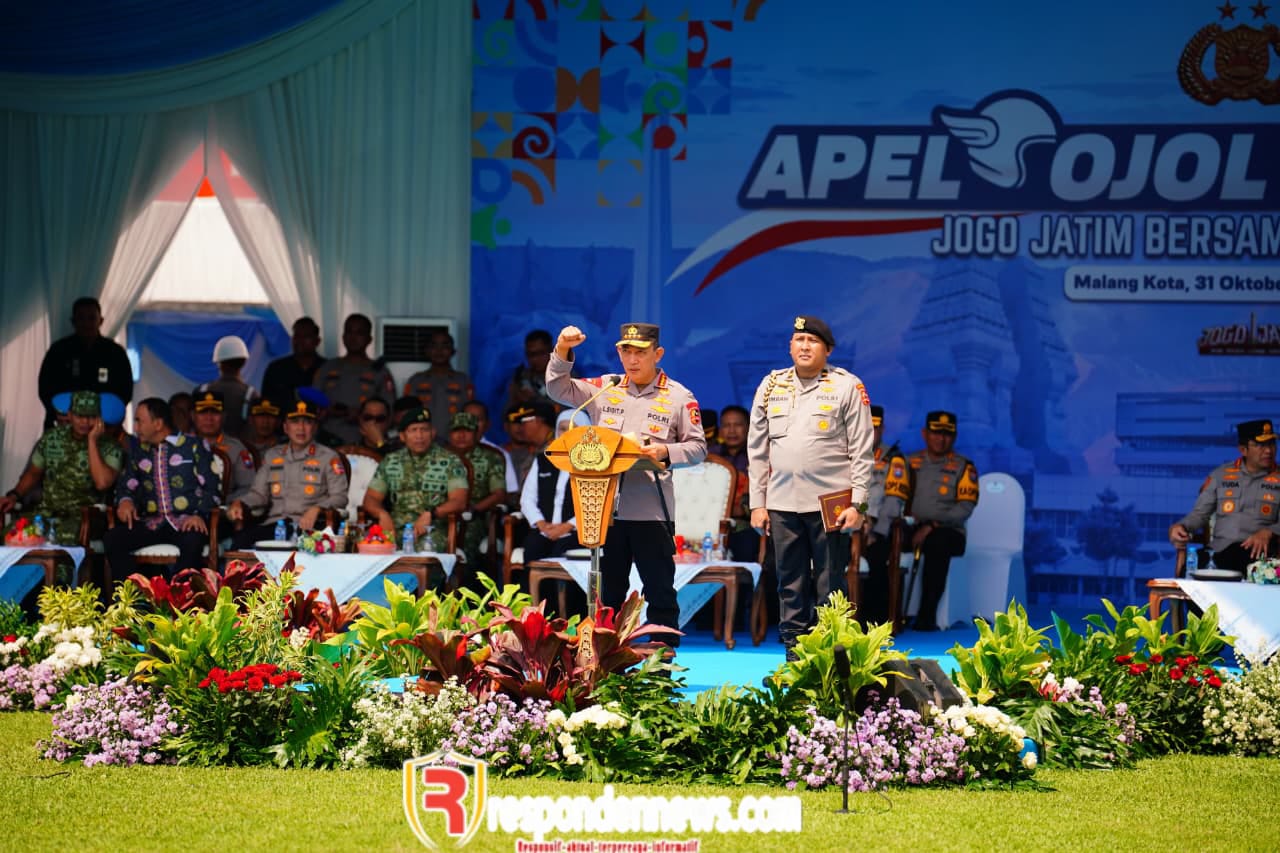 Pimpin Apel Ojol di Jatim, Kapolri Pastikan Komitmen Bermitra Jaga Kamtibmas Kondusif