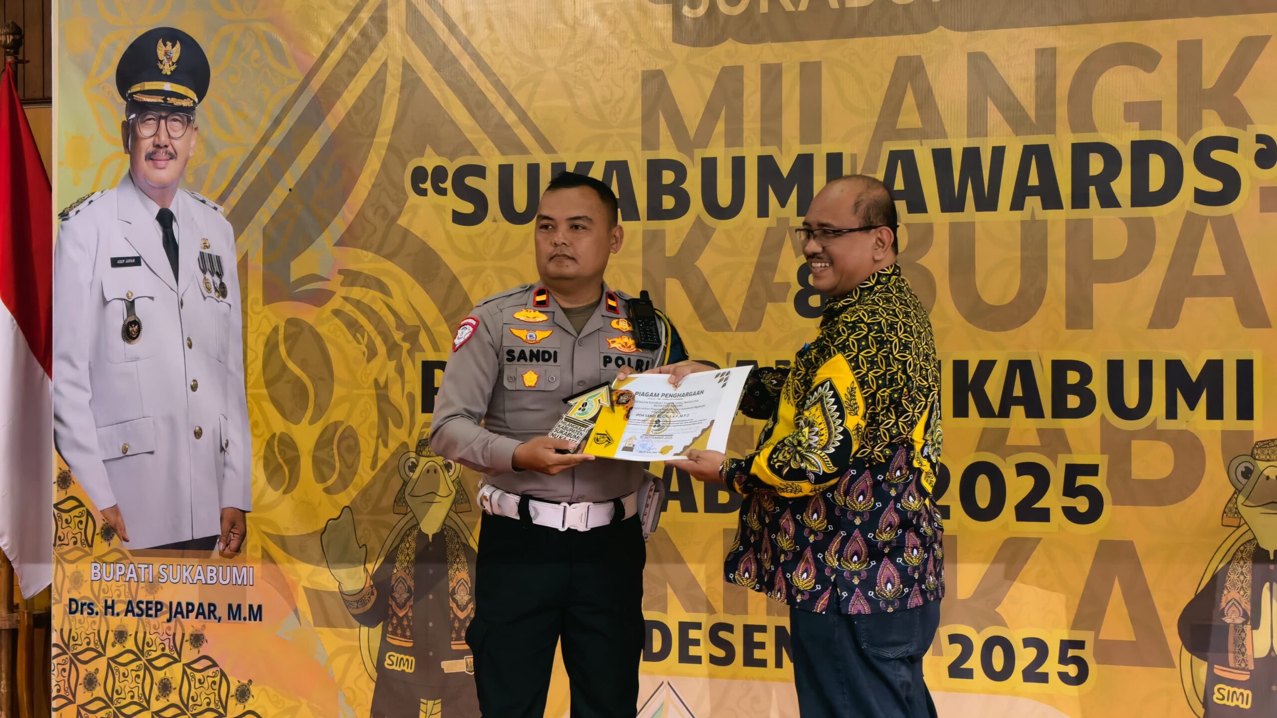 Polisi Baik IPDA Sandi Praja Raih Penghargaan Sukabumi Awards 2025, Dedikasi Dirikan Sekolah Gratis SMK Tunas Bhayangkara
