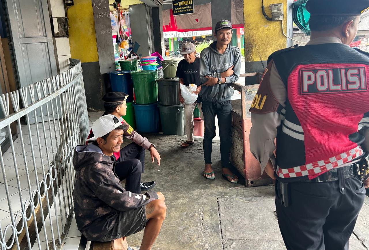 Cipkon Aksi Premanisme di Ruang Publik, Polres Ciamis Patroli di Simpang Empat Pasar Ciamis