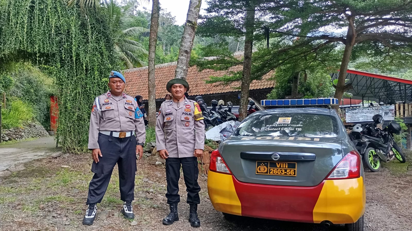 Cipkon Libur Nataru, Polsek Cikoneng Polres Ciamis Monitoring Kawasan Obwis Alam Cireong
