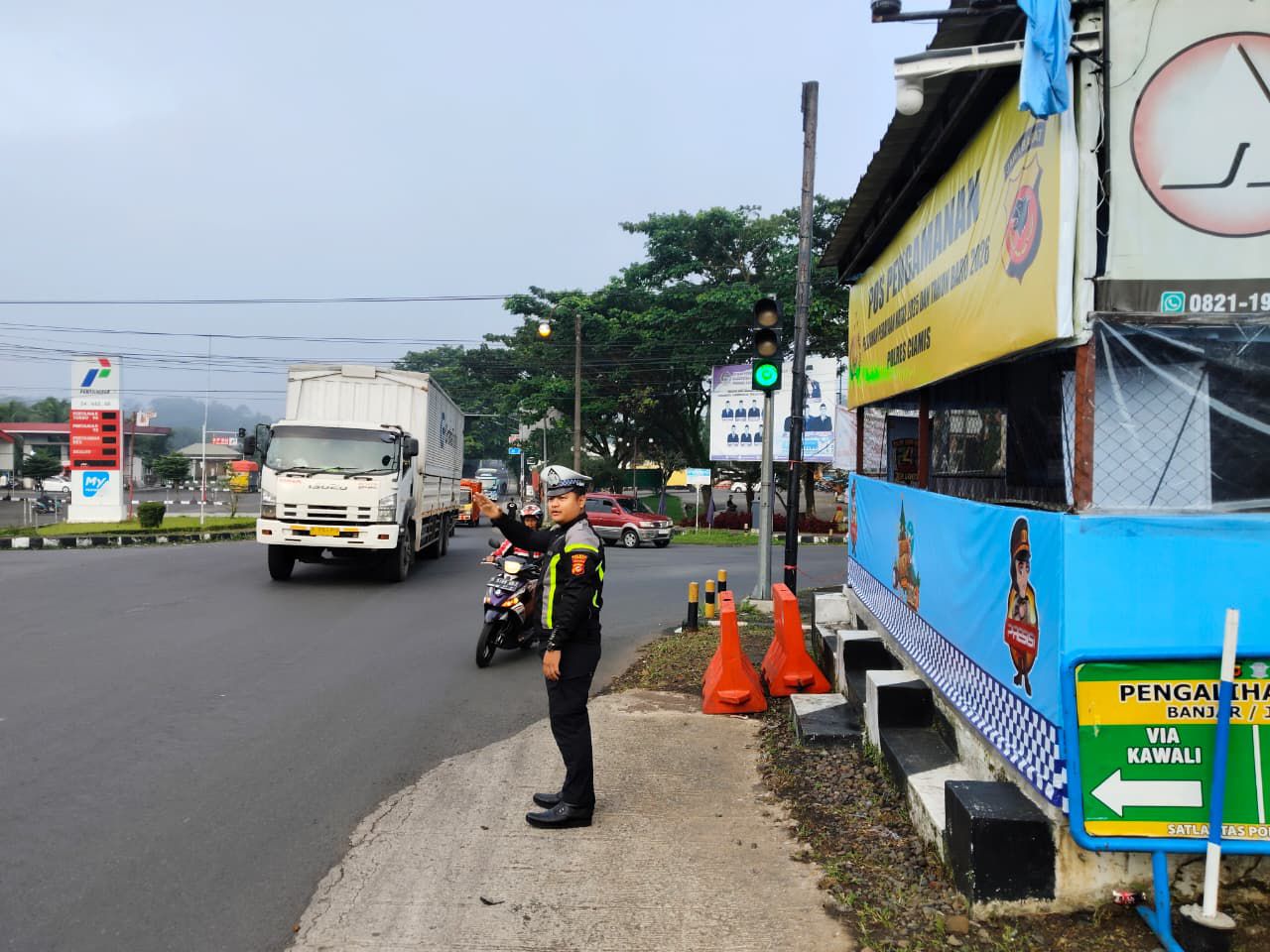 Lalu Lintas di Wilkum Polres Ciamis Ramai Lancar, Pengendara Diminta Selalu Fokus Berkendara