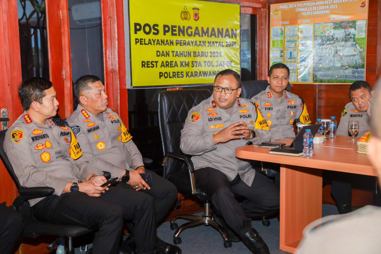 Wakapolda Jabar Cek Kesiapan Pos Pam Rest Area KM 57 Karawang, Pastikan Ops Lilin Lodaya 2025 Berjalan Optimal