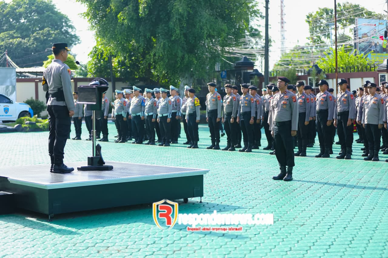 Polres Karawang Laksanakan Apel Gelar Pasukan Dalam Rangka PAM Pilkades 2025