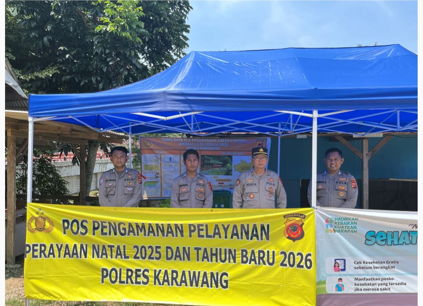 Kapolsek Pangkalan Pimpin Personel Laksanakan Pam Nataru di Objek Wisata Green Canyon