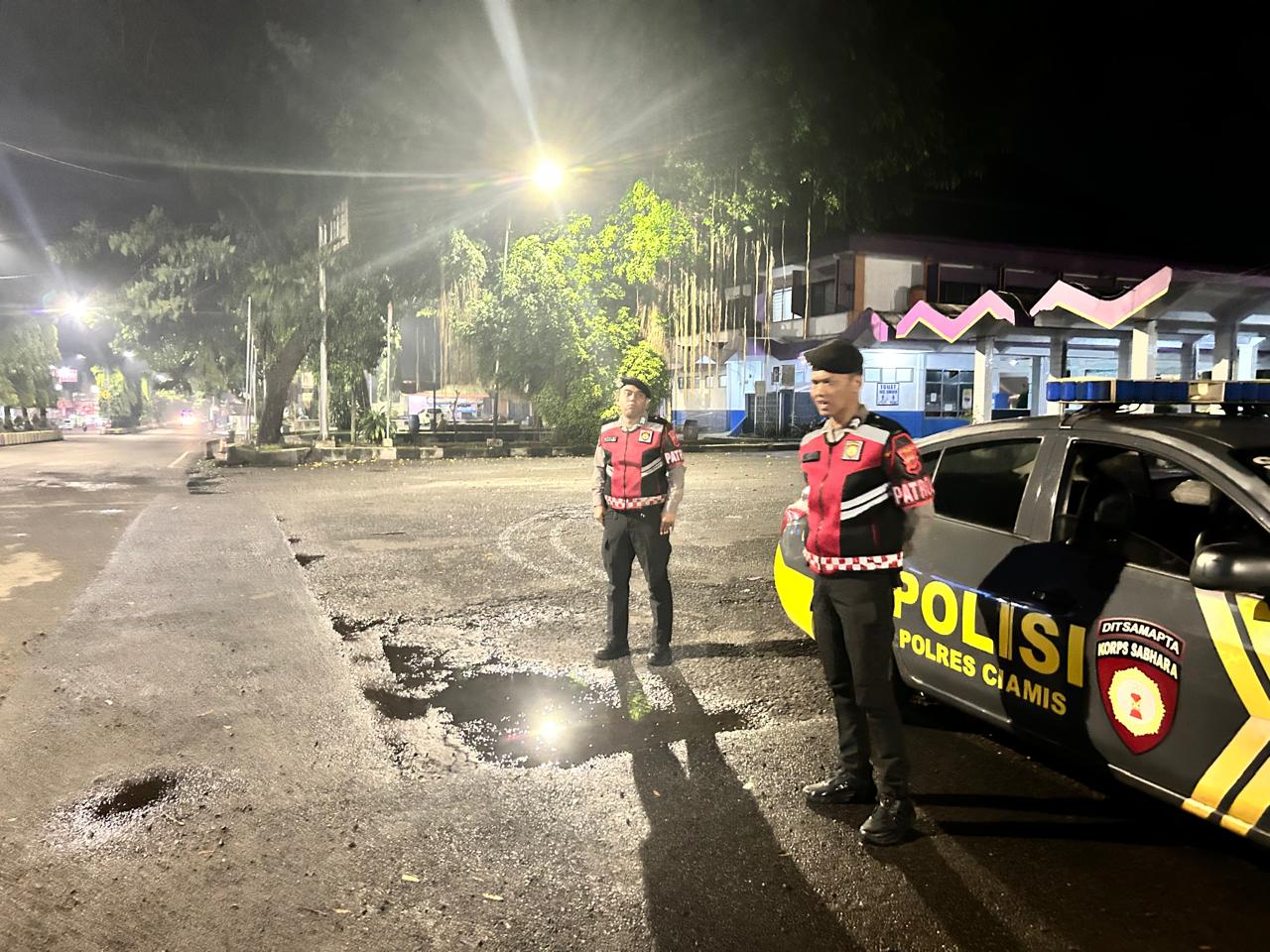 Cipkon di Bahaya Kriminalitas, Sat Samapta Polres Ciamis Patroli Dialogis ke Kantor Pegadaian Syariah