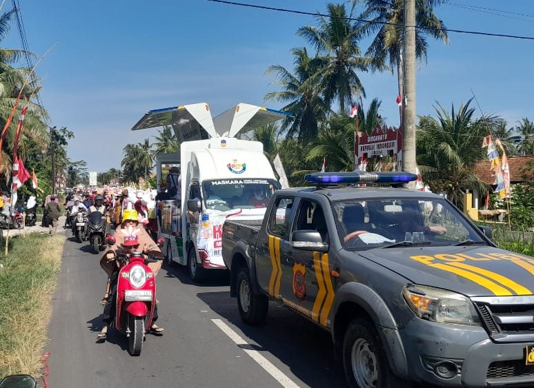 Polsek Lakbok Bersiaga Pengamanan Pawai Taaruf Peringati Isra Mi’raj Nabi Muhammad SAW 1447 H
