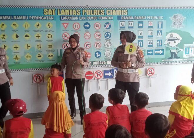 Polsanak, Siswa-Siswi RA Al Ihsan Buniseuri Datangi Mako Polres Ciamis
