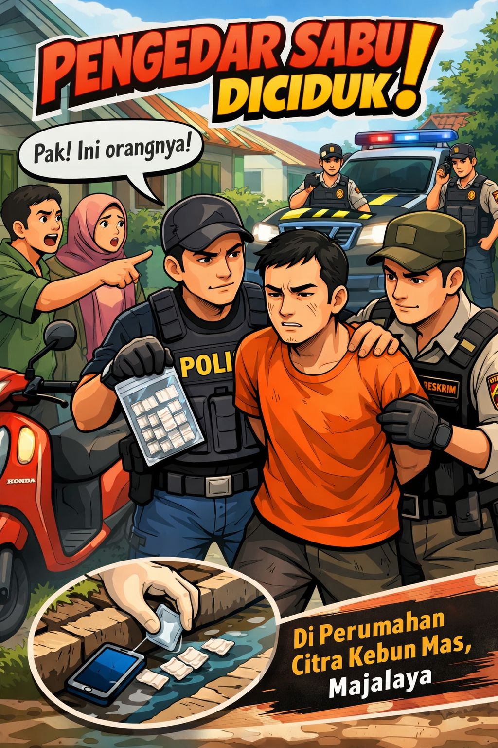 Hendak Edarkan Sabu dengan Sistem Tempel, Pria Asal Karawang Diamankan Polisi berikut 20 paket sabu-sabu