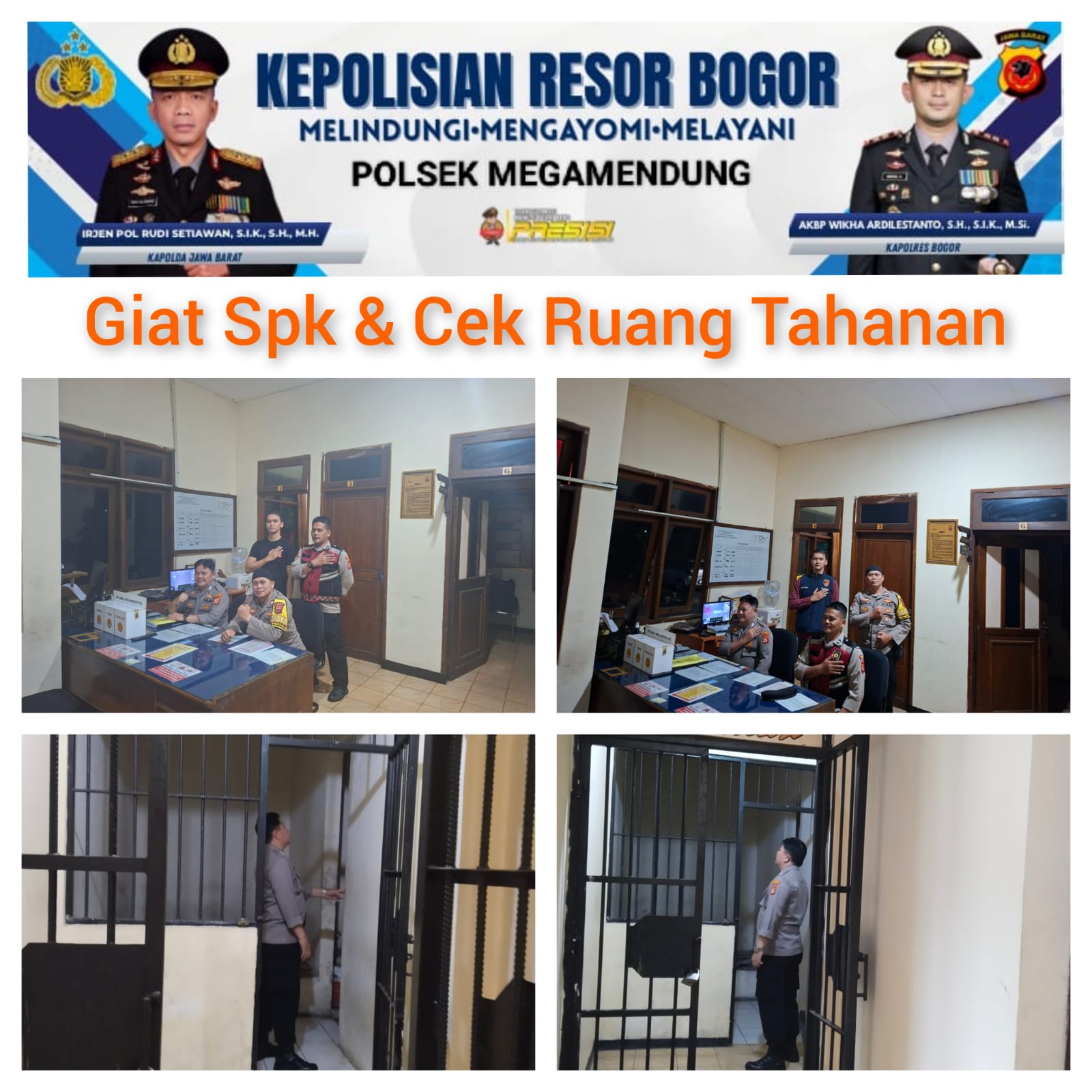 Polsek Megamendung Laksanakan Pelayanan SPKT dan Cek Ruang Tahanan, Situasi Aman Terkendali