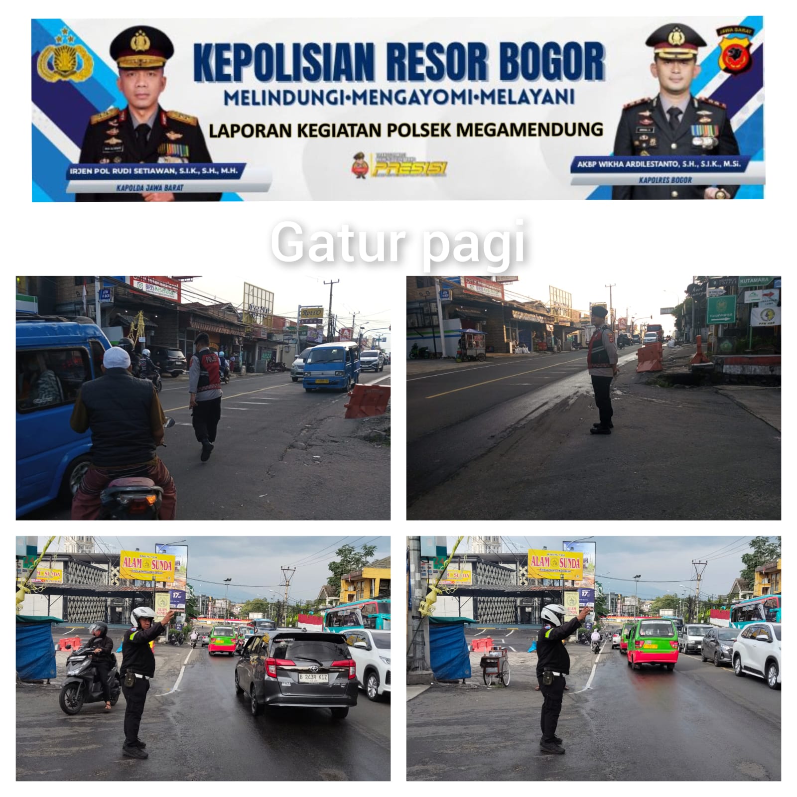 Polsek Mega Mendung Laksanakan Gatur Lalu Lintas, Arus Jalan Aman dan Lancar