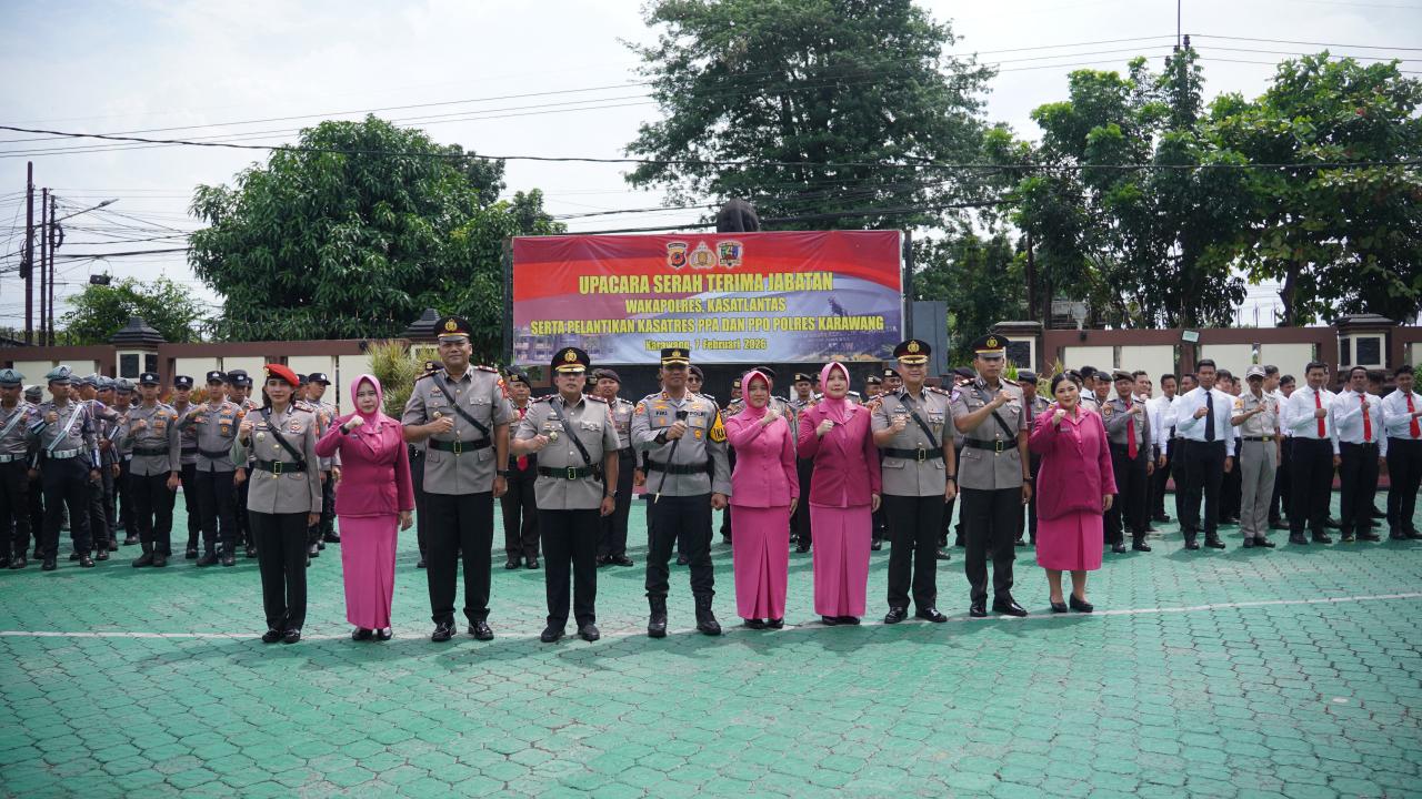 Polres Karawang Gelar Sertijab dan Pelantikan, Perkuat Soliditas dan Kinerja Pelayanan Publik
