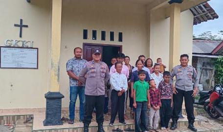 Polsek Lakbok Polres Ciamis Laksanakan Pengamanan Kebaktian Minggu, Wujudkan Rasa Aman dan Toleransi Umat Beragama