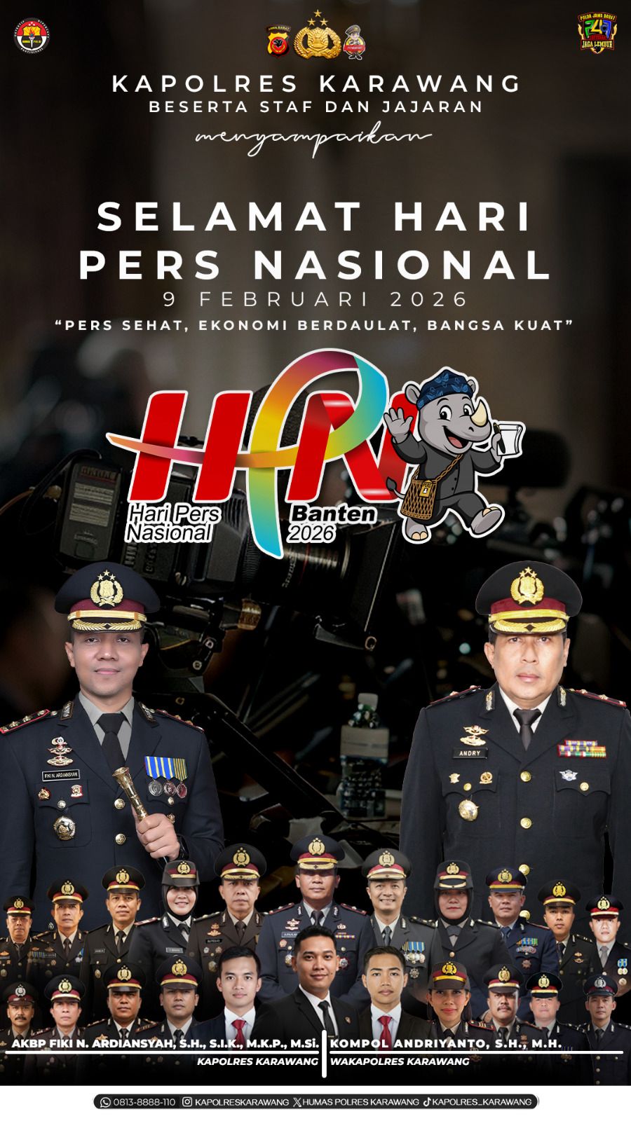 Ucapan Kapolres Karawang Dalam Peringatan HPN 2026, ” Pers Sehat, Ekonomi Berdaulat, Bangsa Kuat”