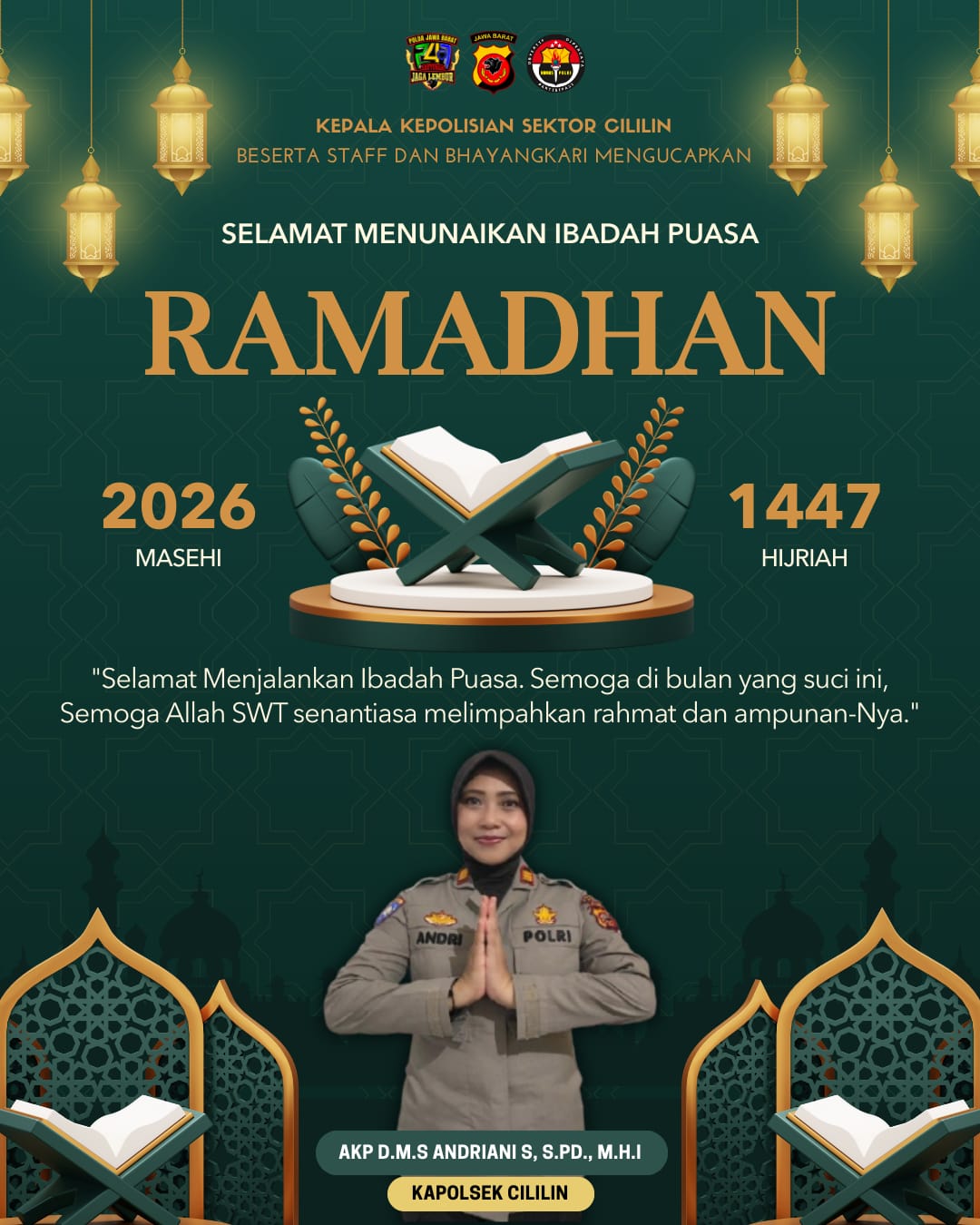 Kapolsek Cililin Ucapkan Selamat Menunaikan Ibaadah Puasa Ramadan 1447H/2026