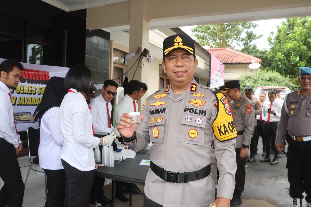 Tes Urine Warnai Apel Pagi, Polres Sukabumi Tegaskan Komitmen Bersih Narkoba