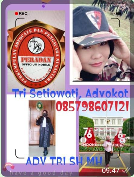 Advokat Tri Setiowati, SH MH istri Almarhum Setia Budiana SH, Mohon pensiun Almarhum segera cair.