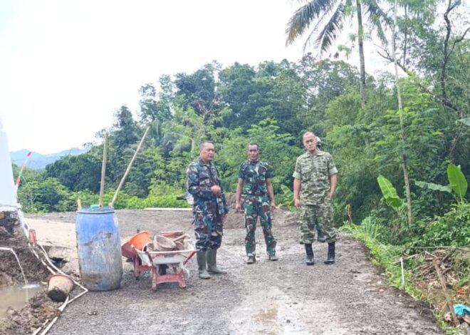 Pastikan Tepat Waktu, Dandim 0607/Kota Sukabumi Cek Pembangunan Jembatan dan TPT TMMD ke.127