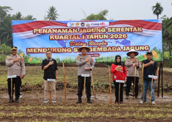 Kapolres Ciamis Pimpin Penanaman Jagung Serentak Dukung Program Ketahanan Pangan Nasional
