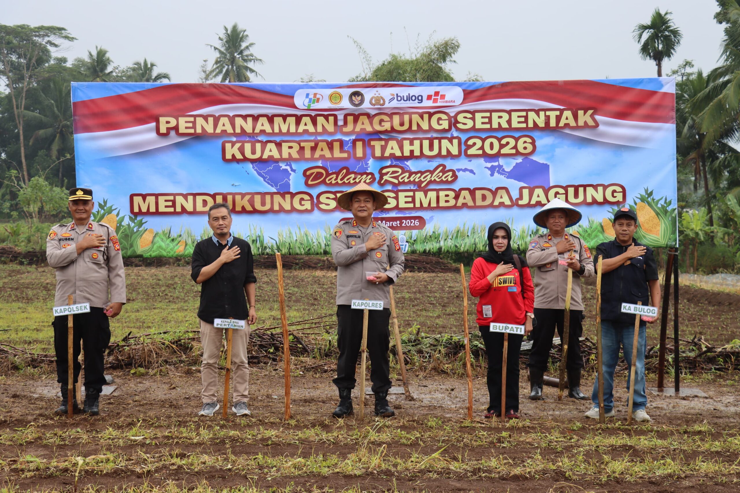 Kapolres Ciamis Pimpin Penanaman Jagung Serentak Dukung Program Ketahanan Pangan Nasional