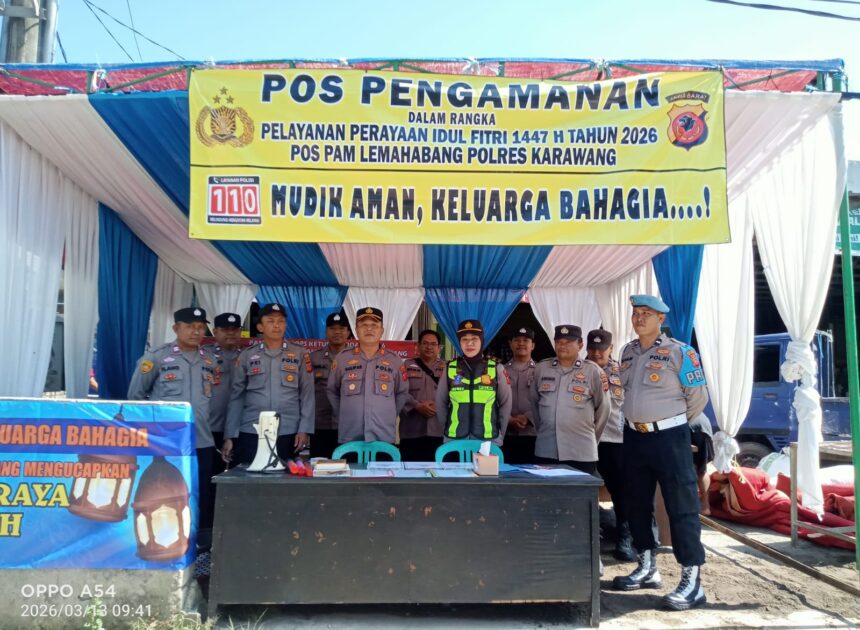 Antisipasi Kepadatan Arus Mudik, Polres Karawang Siagakan Personel di Pos Pam Tanjung Pura
