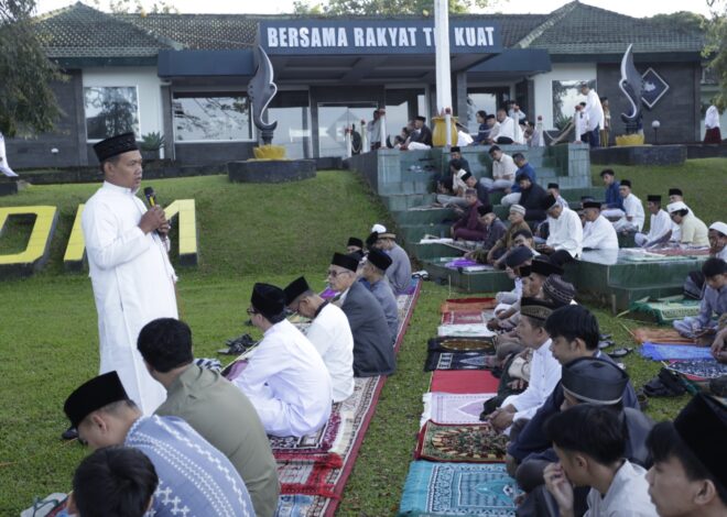Hangat dan Penuh Khidmat, Dandim 0607 Sukabumi Gelar Sholat Idul Fitri Bersama Warga.