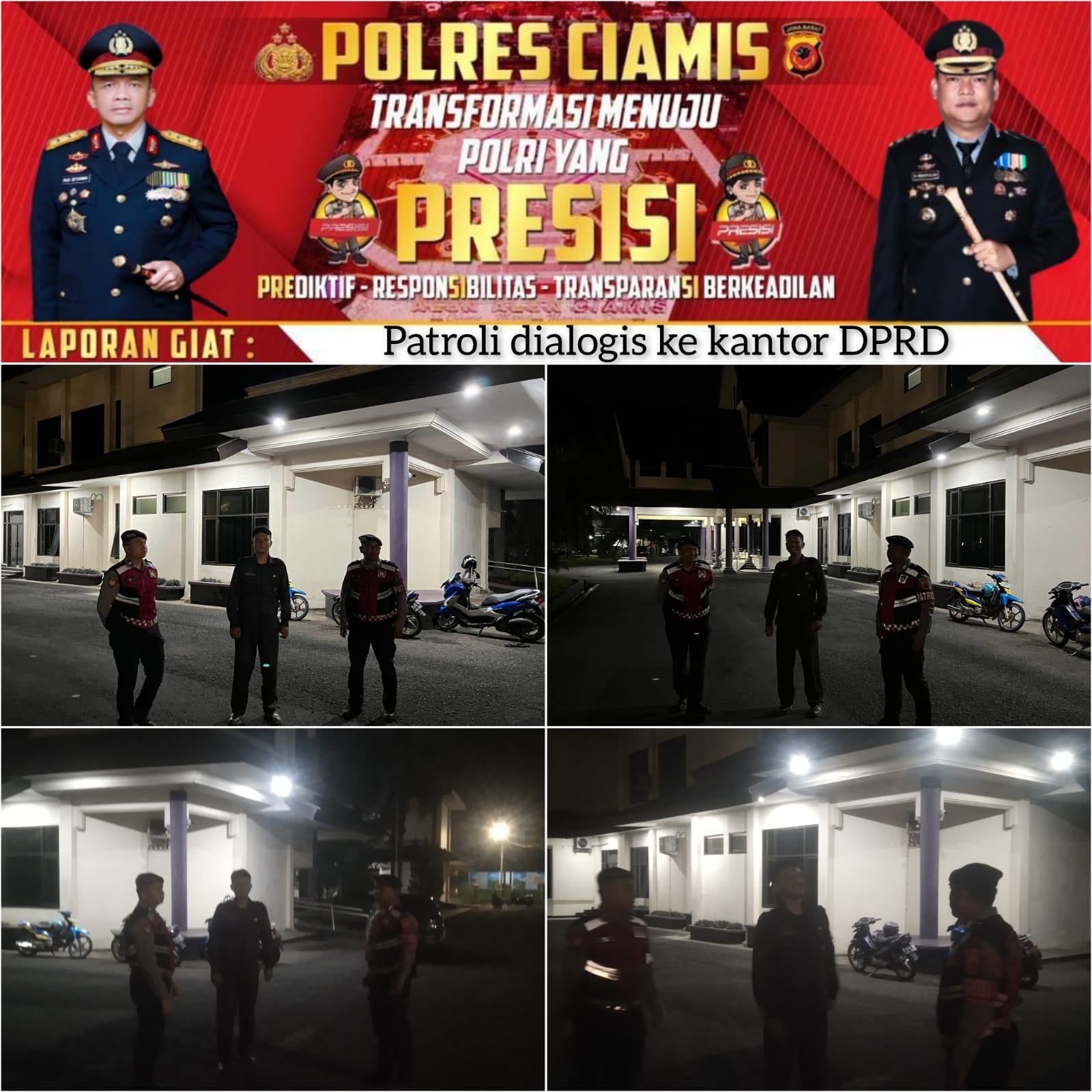 Cipkon Kamtibmas, Sat Samapta Polres Ciamis Patroli Datangi Kantor DPRD Ciamis
