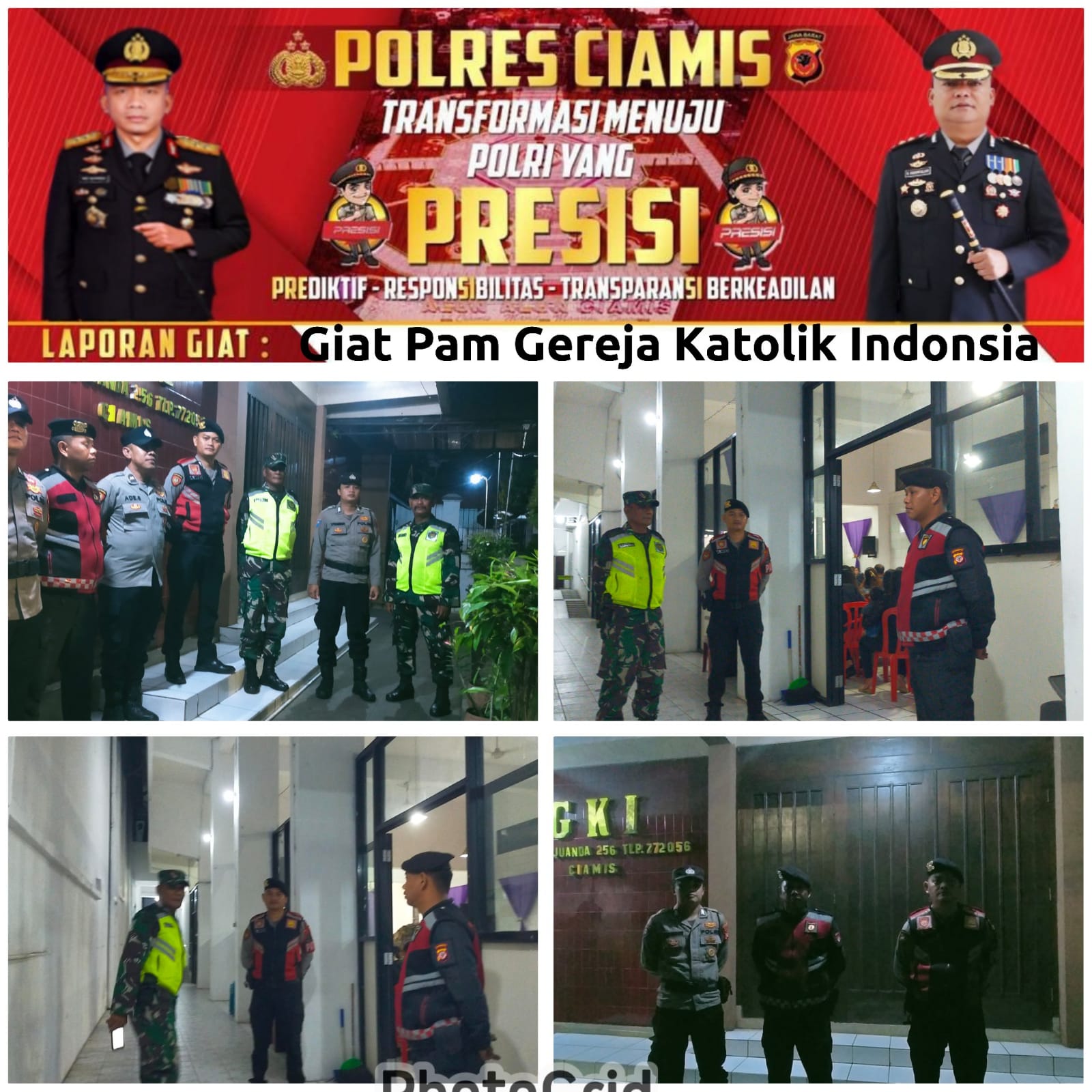 Beri Kenyamanan Beribadah, Polres Ciamis Siagakan Personel Pengamanan di Gereja