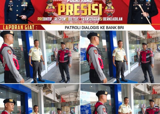 Jaga Harkamtibmas, Sat Samapta Polres Ciamis Patroli Dialogis ke Area Perbankan di Pusat Kota