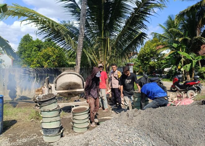 Polsek Lakbok Ikut Awasi Pembangunan Jalan Usaha Tani di Dusun Randukuning