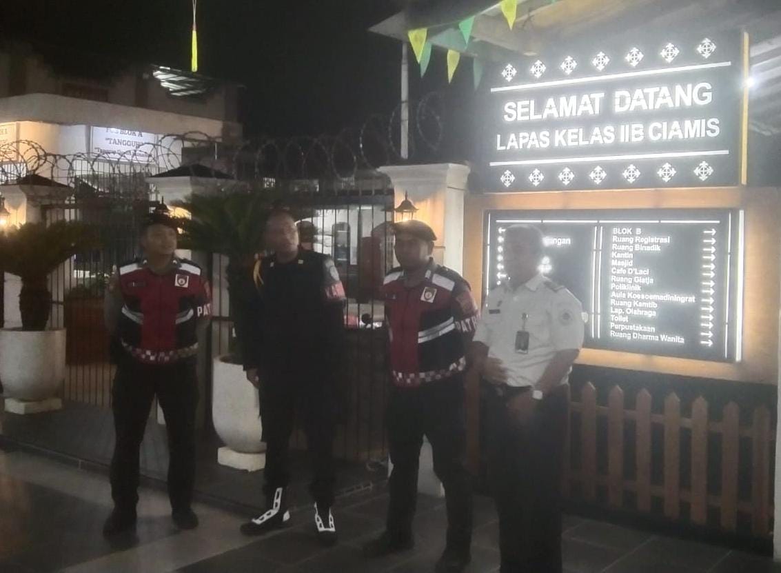 Patroli Dini Hari Sat Samapta Polres Ciamis Perkuat Pengamanan Objek Vital, Masyarakat Merasa Lebih Aman
