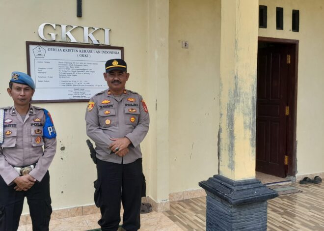 Berikan Rasa Aman, Polsek Lakbok Bersiaga Beri Pengamanan di Gereja Kristen Kerosulan Indonesia