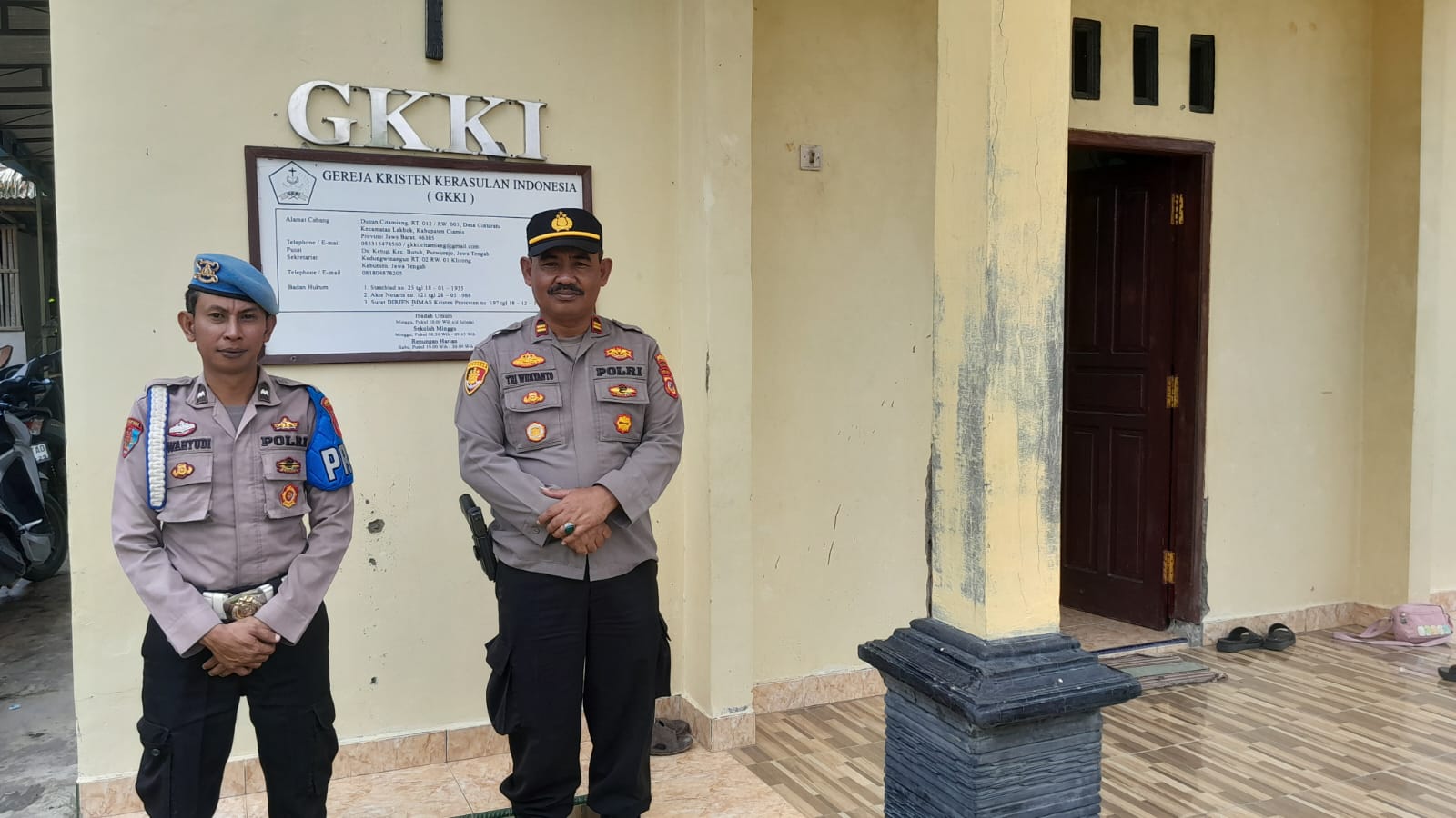 Berikan Rasa Aman, Polsek Lakbok Bersiaga Beri Pengamanan di Gereja Kristen Kerosulan Indonesia