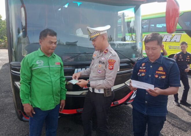 Sat Lantas Polres Ciamis Pastikan Kelaikan Bus Angkutan Umum Jelang Hari Buruh 