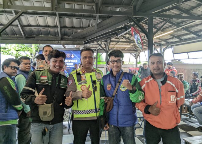 Polantas Sapa Ojek Online Sukabumi Bersama Kakorlantas Polri: “Polantas Adalah Mereka yang Utama di Jalan