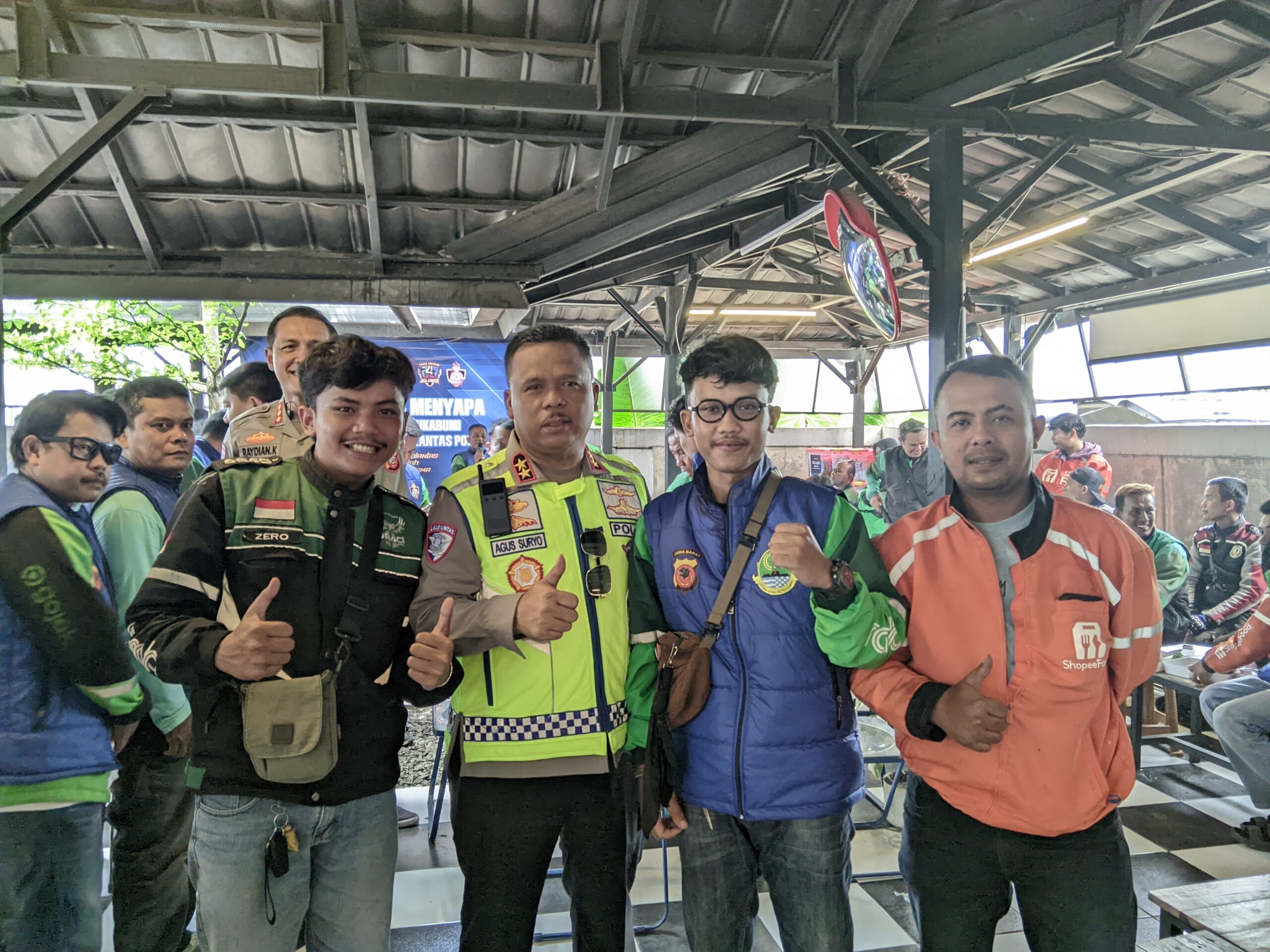 Polantas Sapa Ojek Online Sukabumi Bersama Kakorlantas Polri: “Polantas Adalah Mereka yang Utama di Jalan