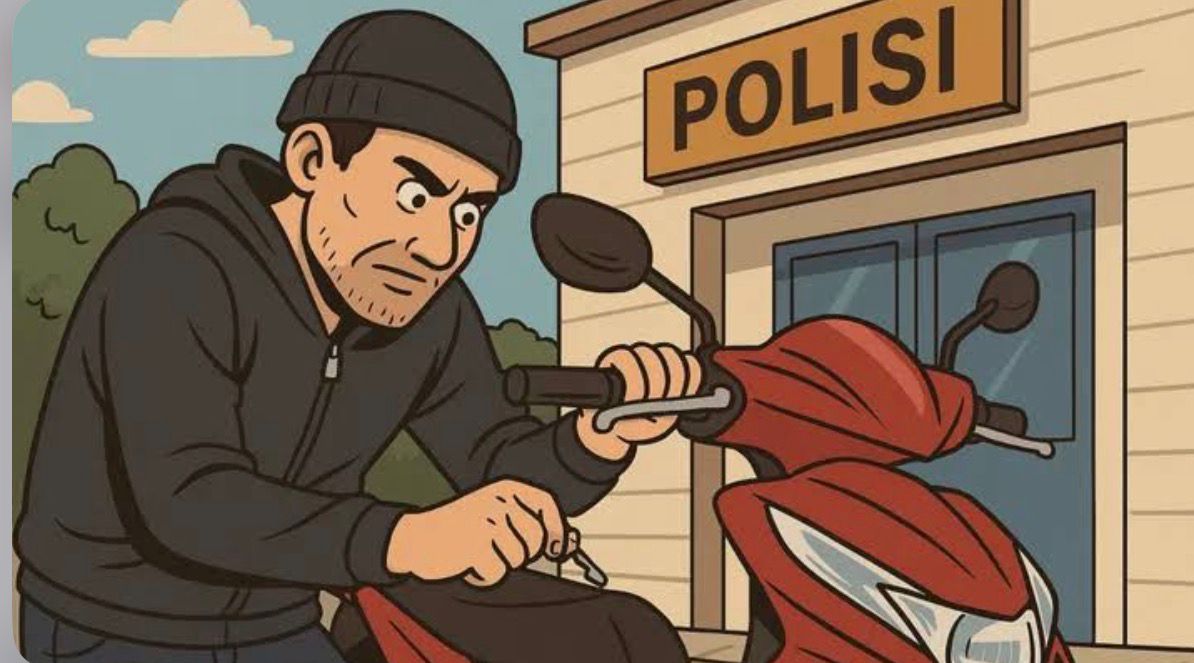 Lupa Cabut Kunci, Pencuri Motor di Cikampek Tertangkap Basah Saat Dorong Hasil Curi