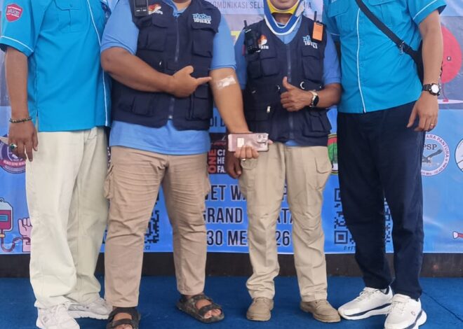 Jajaran satuan komunikasi POKDAR Kamtibmas bhayangkara Family hadiri Giat Donor DarahI Bareng PMI Bekasi