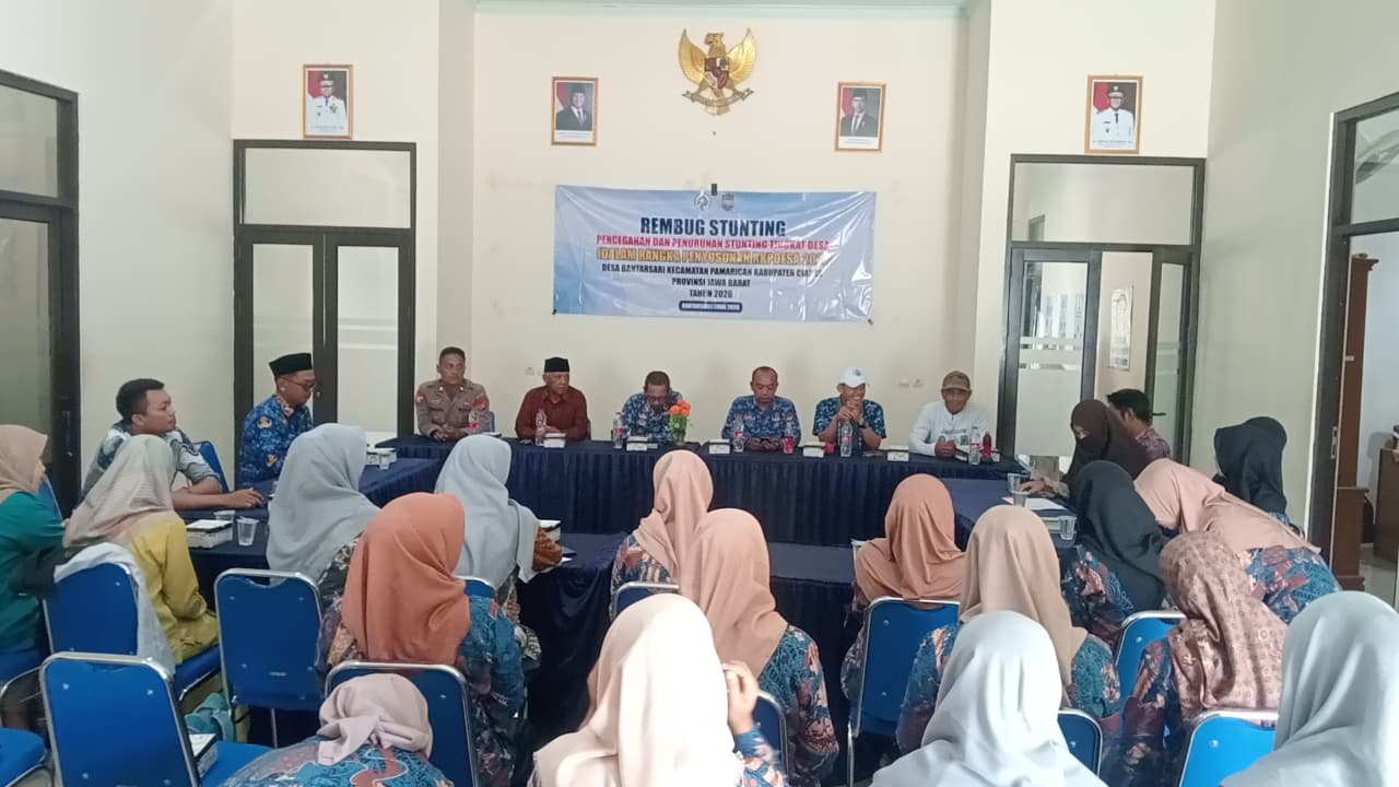 Dukung Program Pemerintah, Polsek Pamarican Ikuti Rembug Stunting di Desa Bantarsari
