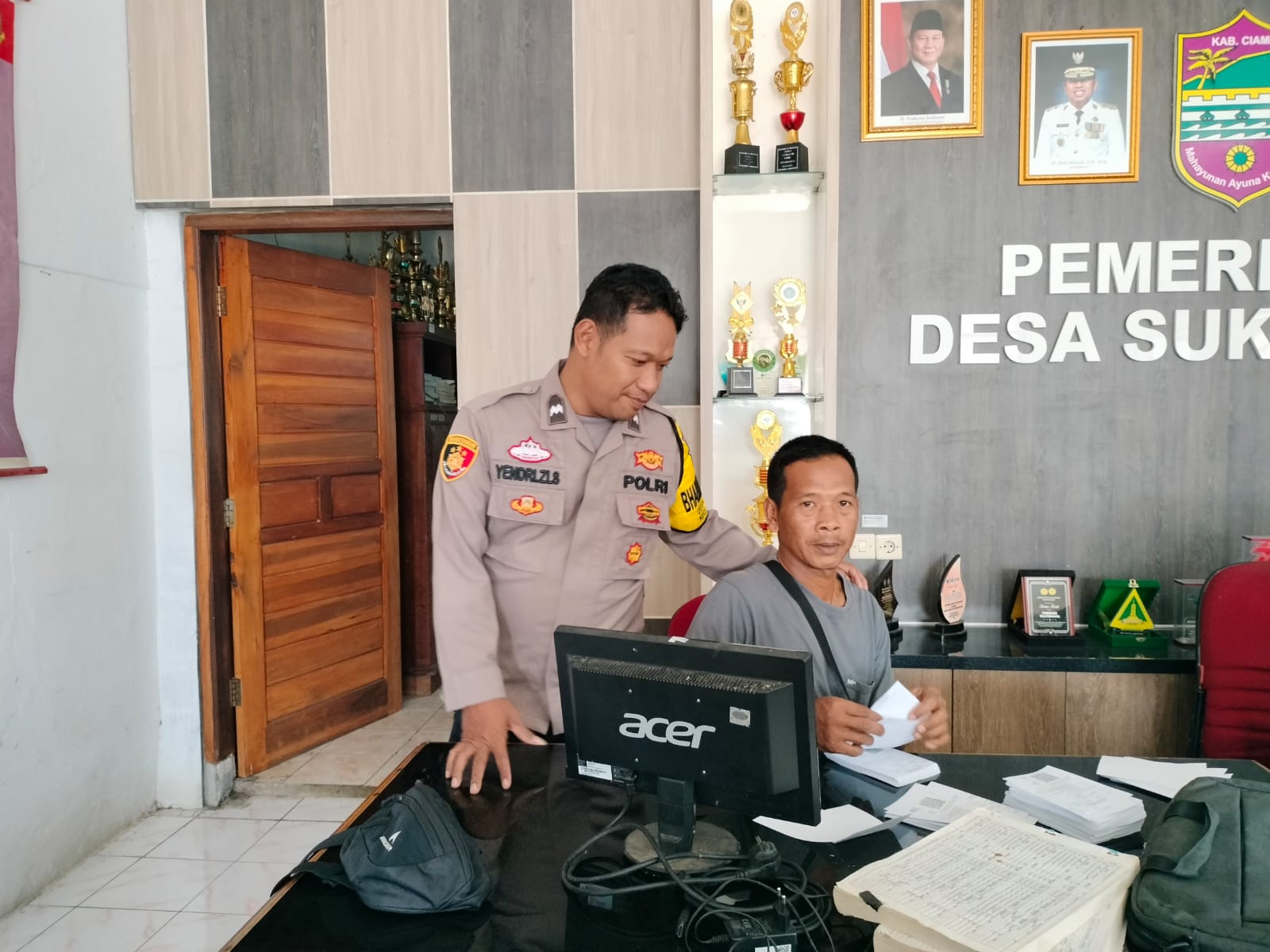 Perkuat Sinergitas, Polsek Sukadana Penggalangan Jaga Harkamtibmas