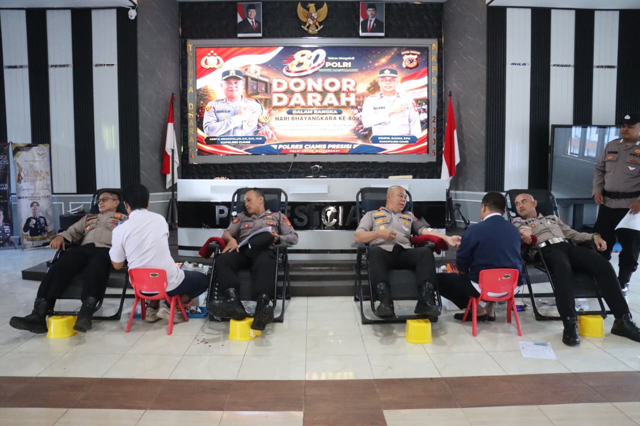 Polres Ciamis Gelar Donor Darah Hari Bhayangkara ke-80, Wujud Kepedulian Polri untuk Kesehatan Masyarakat