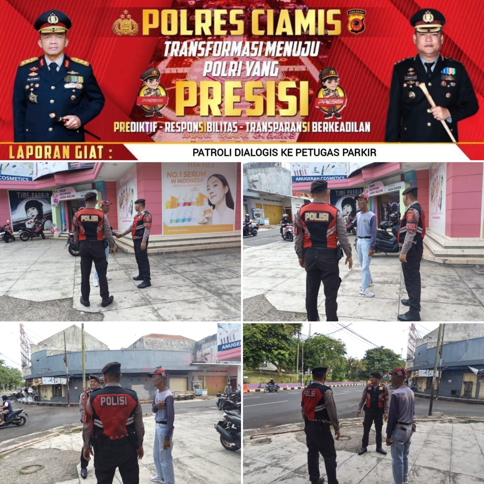 Berantas Aksi Premanisme, Sat Samapta Polres Ciamis Patroli Dialogi ke Kawasan Perbelanjaan