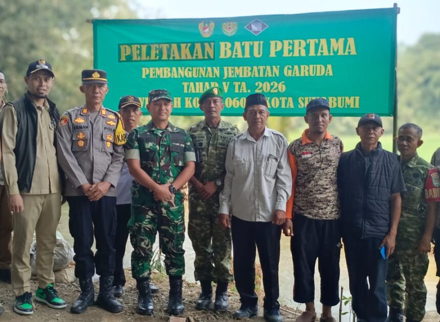 Jembatan Impian Warga Mulai Dibangun, Dandim Sukabumi Pimpin Peletakan Batu Pertama