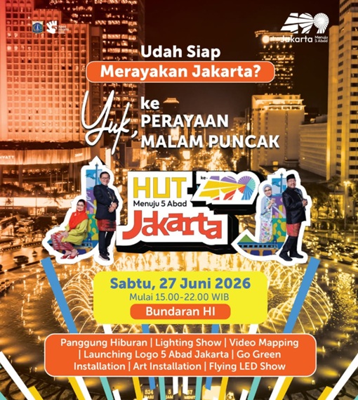 Puncak HUT ke-499 Jakarta Digelar Akhir Pekan Ini, Ada Konser, Video Mapping, hingga Transum Rp1