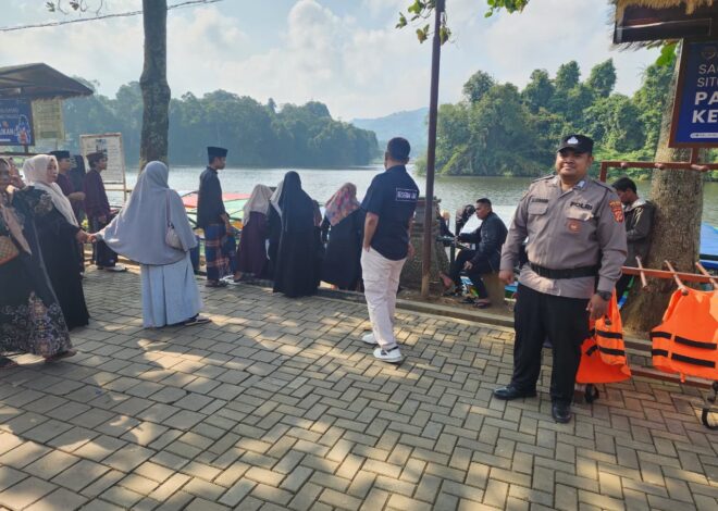 Libur Anak Sekolah, Polsek Panjalu Polres Ciamis Siaga Pantau Kawasan Obwis Situ Lengkong