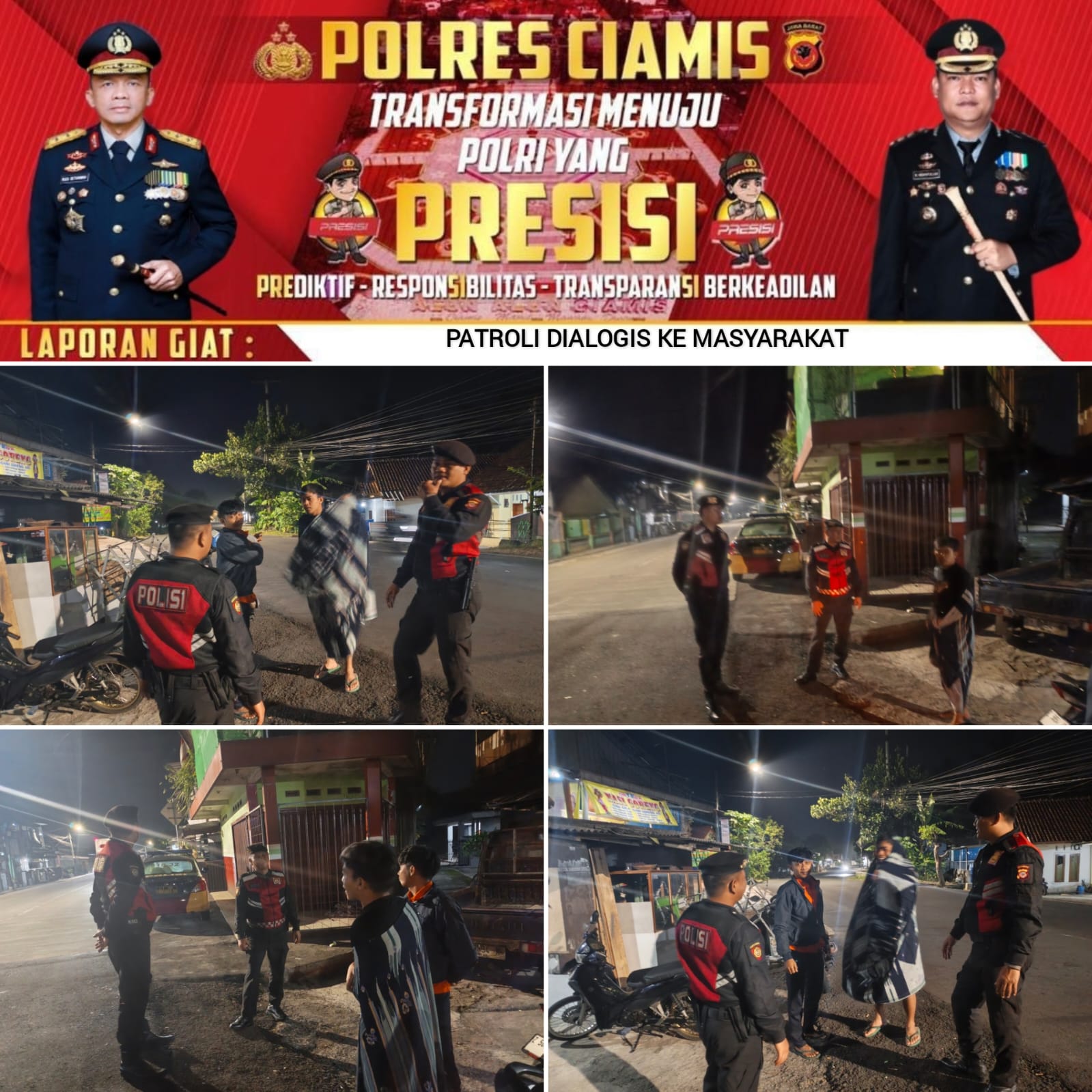 Berantas Aksi Premanisme, Sat Samapta Polres Ciamis Patroli Dialogi ke Kawasan Terminal Ciamis