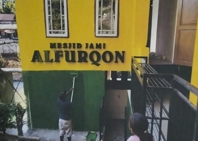 Warga dan Donatur Gotong Royong Bangun Mejelis Mesjid Jamie Al Furqon, Panitia Ucapkan