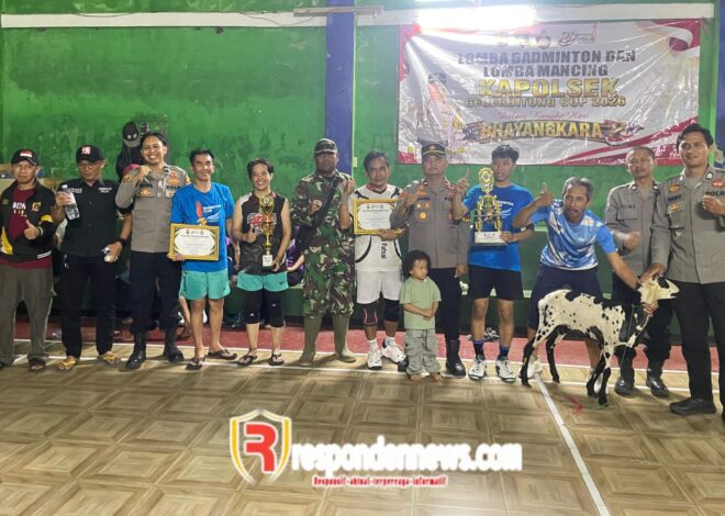 Semarak HUT Bhayangkara ke 80 Polsek Gegerbitung Gelar Lomba Badminton Hadiah Domba