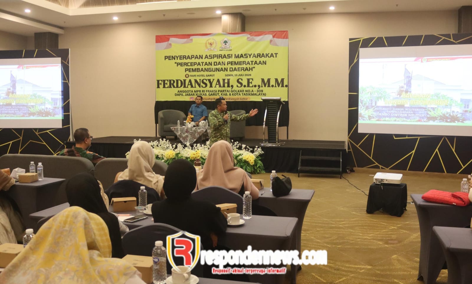 Dandim 0611/Garut Jadi Narasumber Penyerapan Aspirasi Masyarakat, Percepatan  dan Pemerataan Pembangunan Daerah.