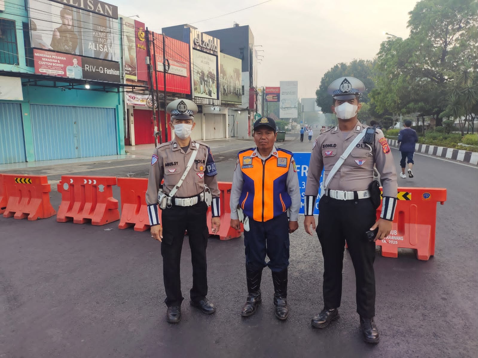 Satlantas Polres Karawang Laksanakan Rekayasa Arulin, demi Kelancaran dan Ketertiban Kegiatan Car Free Day