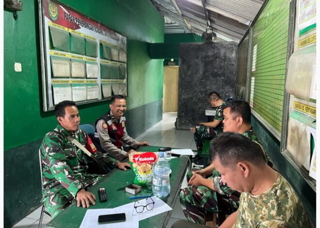 Potret Penguatan Sinergitas, Personel Polri Lakukan Silaturahmi ke Mako Koramil 0410/Pangkalan